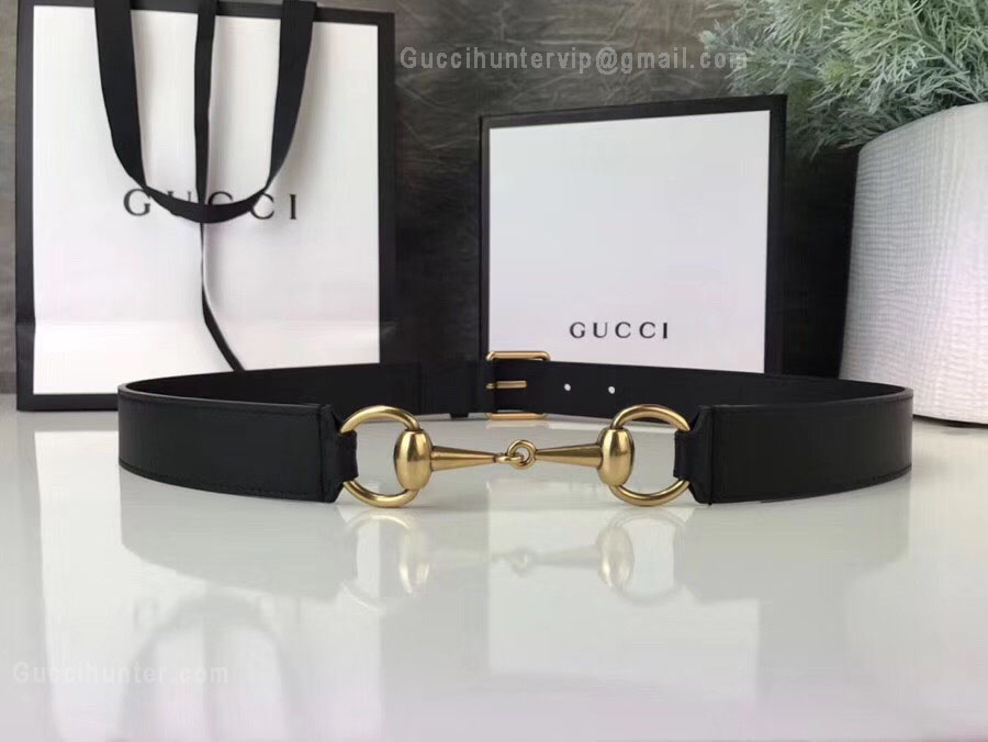 Gucci Leather Belt With Horsebit Black 30mm
